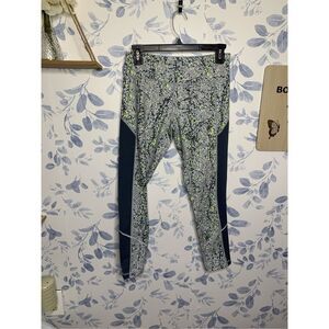 Zella Gray Black Green Printed Women Leggings Size Small